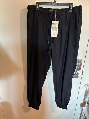 FANG Men's Black Elastic Waist Joggers with Drawstring